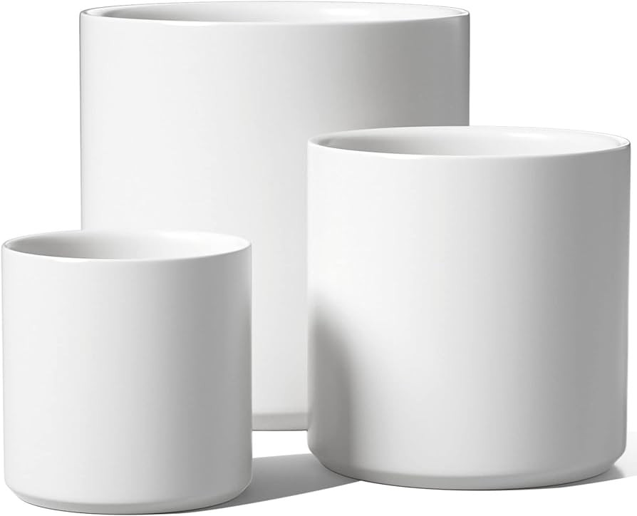 LE TAUCI Ceramic Plant Pots Indoor, 10 Inch 8 Inch 6 Inch Planters for Indoor Plants, Mid-Century... | Amazon (US)