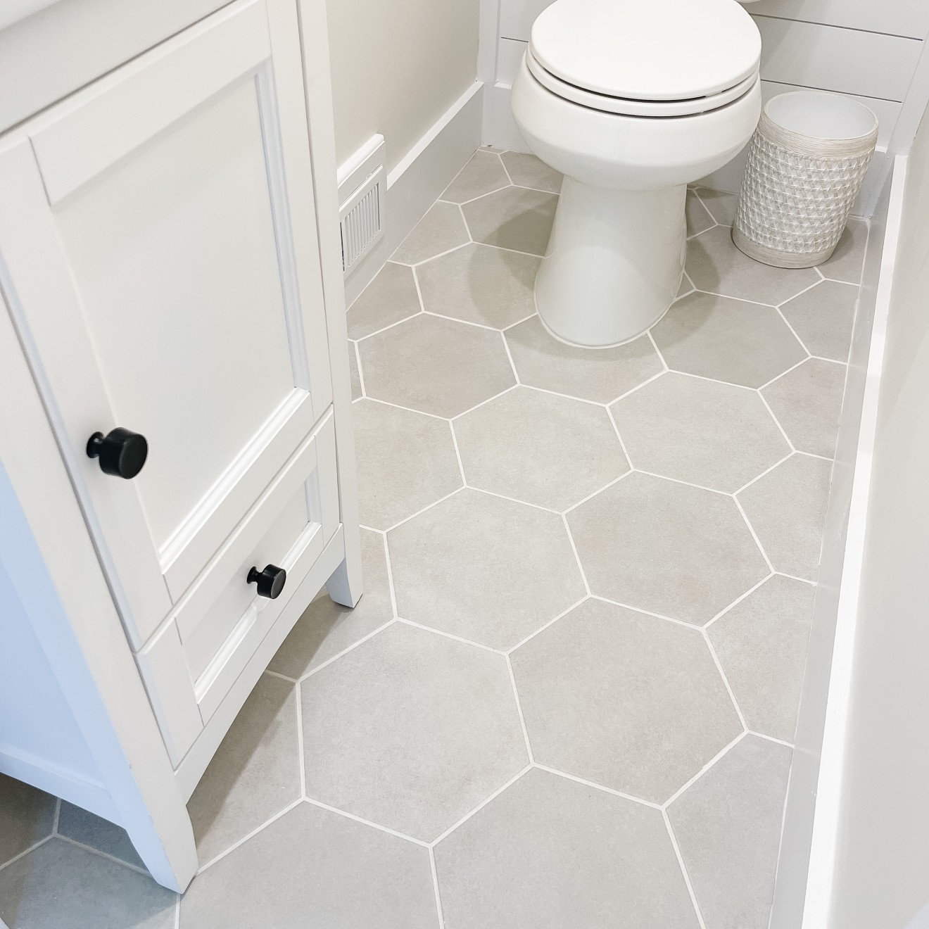 Makoto 10" x 11.5" Hexagon Matte Porcelain Tile in Kumo Grey | Bedrosians Tile & Stone