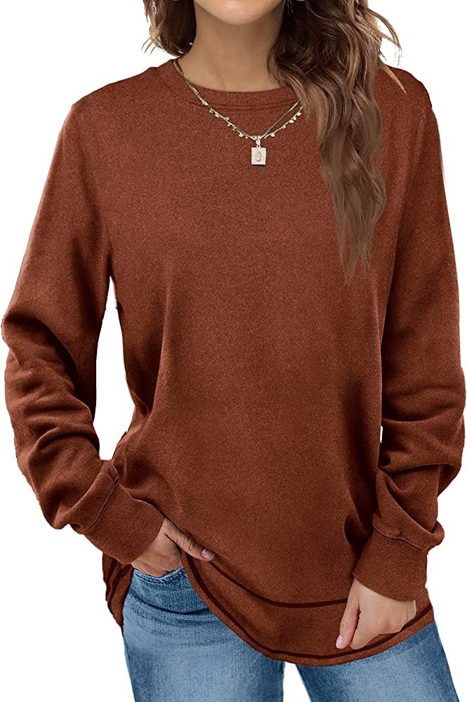 Dofaoo Sweatshirts for Women Crewneck Long Sleeve Shirts Tunic Tops for Leggings | Amazon (US)