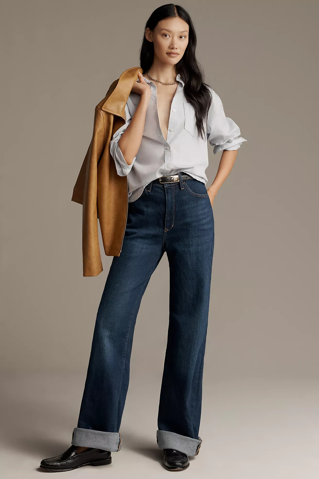 The Austyn High-Rise Cuffed Wide-Leg Jeans by Pilcro | Anthropologie (US)