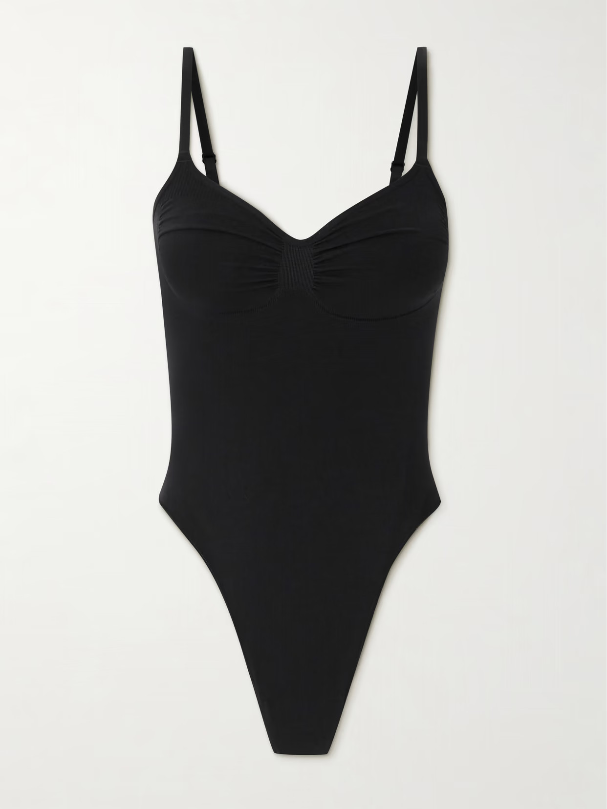 SKIMS - Seamless Sculpt Thong Bodysuit - Onyx | NET-A-PORTER (US)
