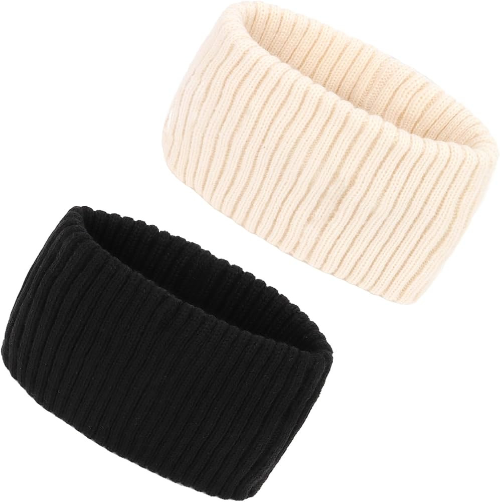 YISSION Winter Headbands for Women Non Slip Wide Headbands Thick Knit Head bands Black White Head... | Amazon (US)