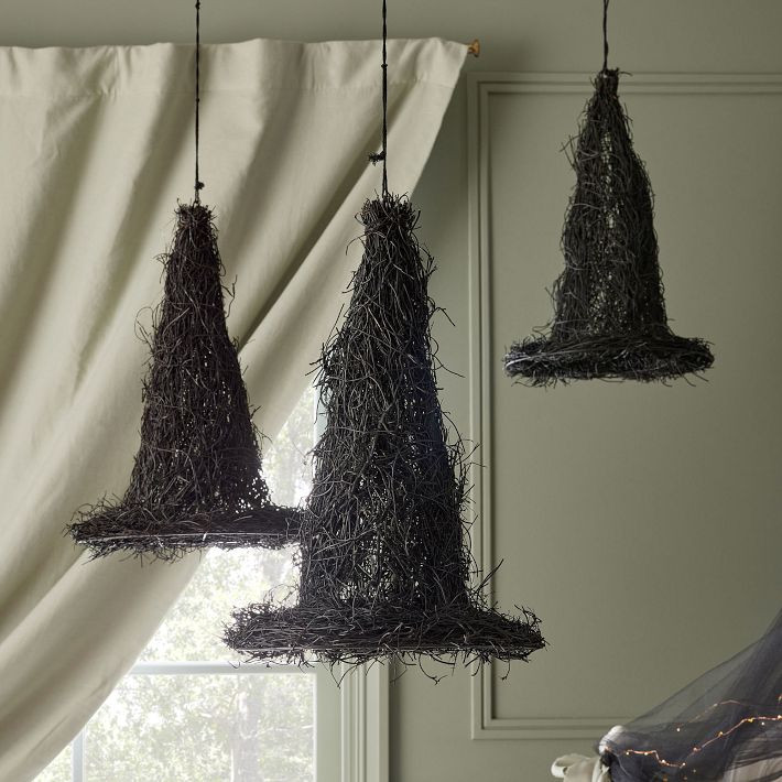 Black Vine Floating Witch Hats - Set of 3 | Pottery Barn Teen