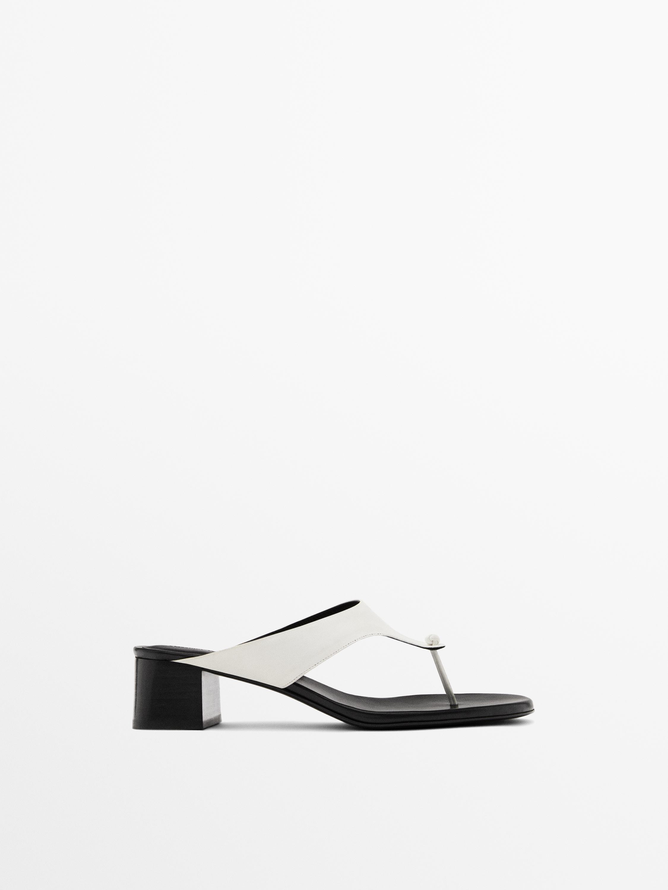 Heeled sandals with toe divider | Massimo Dutti UK