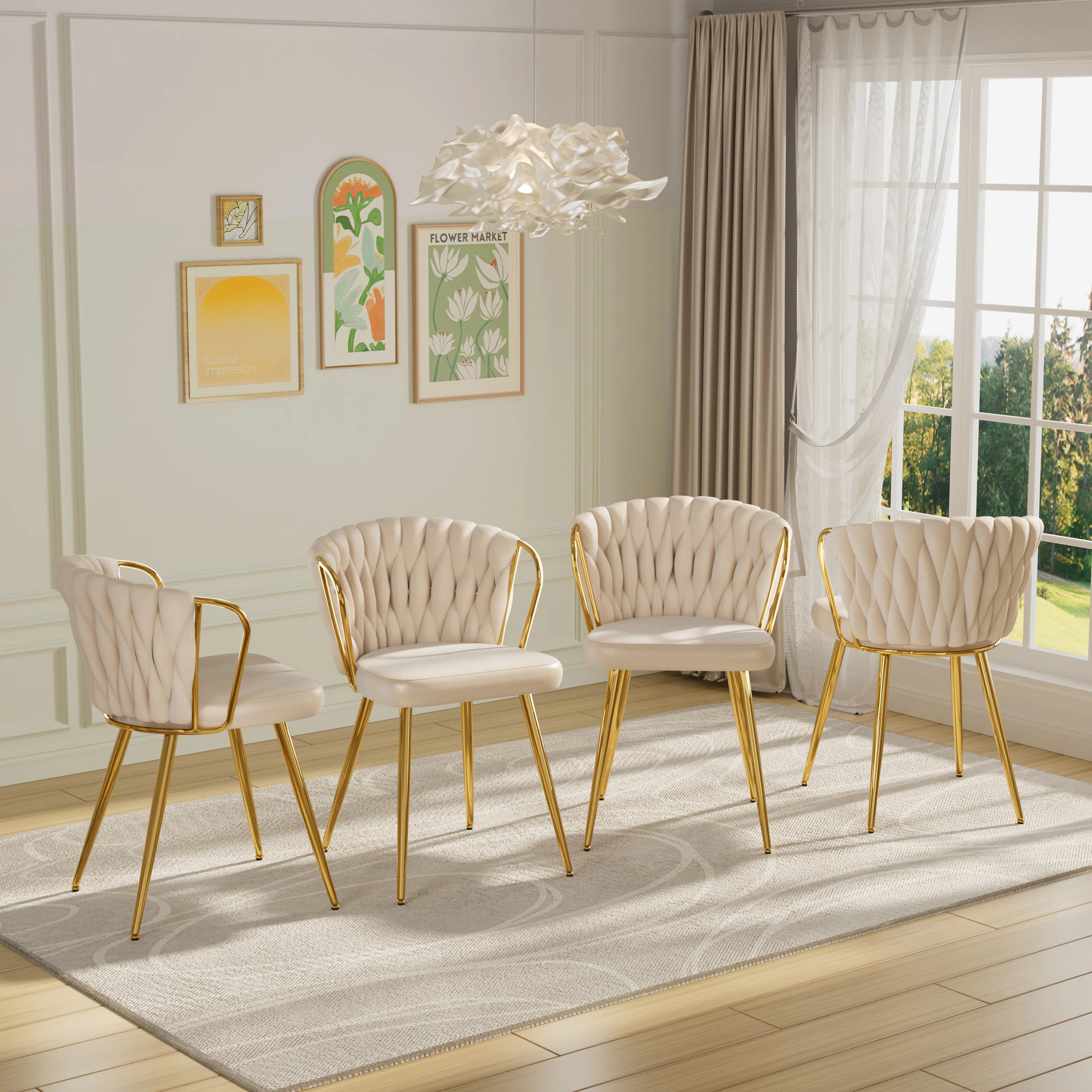 Velvet Upholstered Dining Chairs(Set of 4) | Wayfair North America