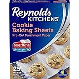 Reynolds Kitchens Cookie Baking Sheets, Pre-Cut Parchment Paper,White 25 Sheets (Pack of 4), 100 Tot | Amazon (US)