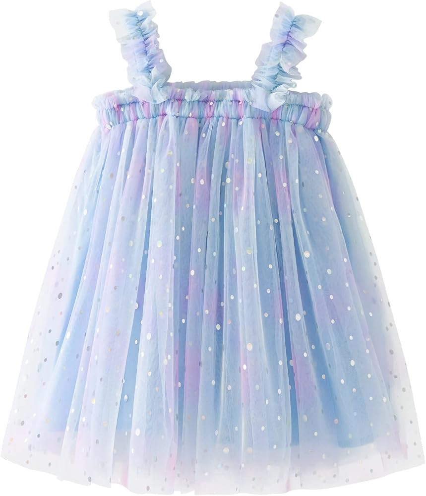 AGQT Baby Girls Tulle Tutu Dress Birthday Party Tulle Babydoll Dresses Size 6M-5T | Amazon (US)