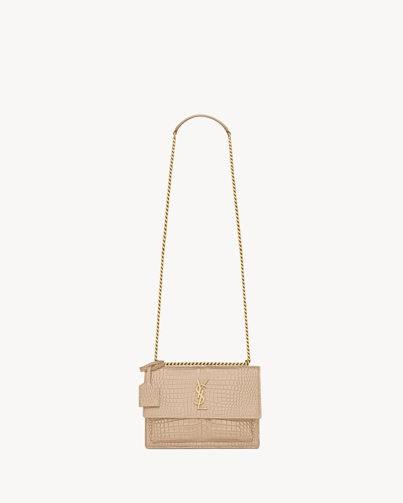 sunset medium chain bag in crocodile embossed shiny leather | Saint Laurent Inc. (Global)