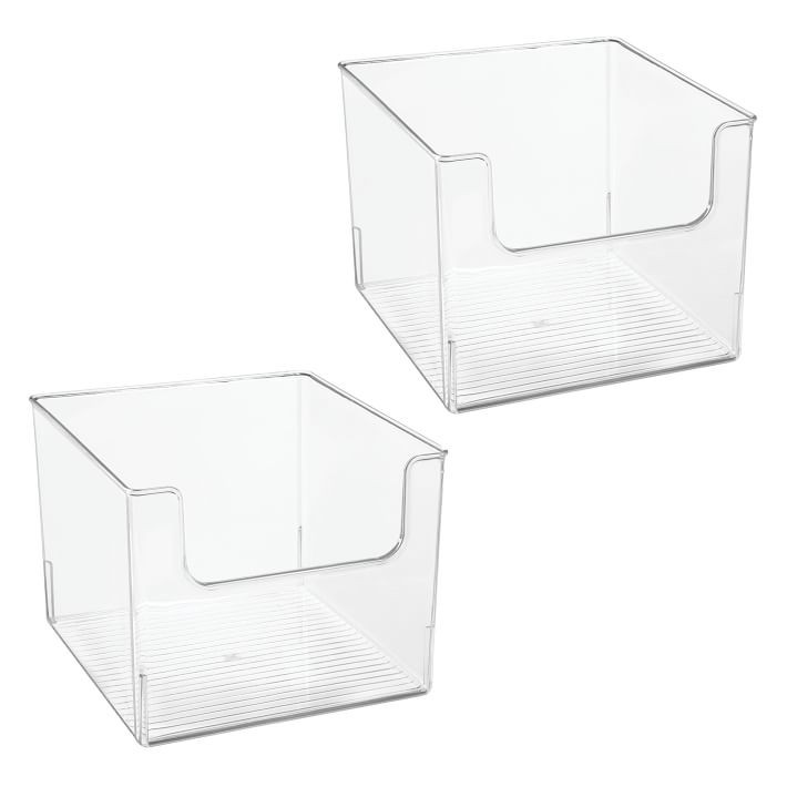 mDesign Clear Front Dip Plastic Bins (Set of 2) | West Elm (US)