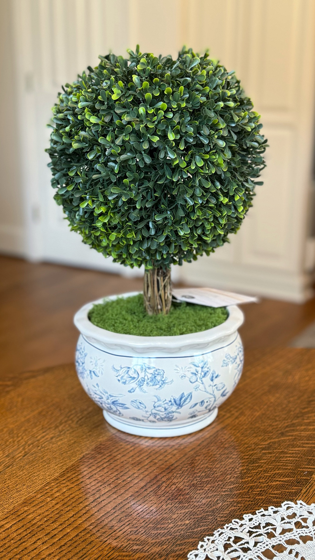 I was really impressed with these boxwoods from Walmart!   I love the base and the topiary top.  This is perfect for any white and blue decor in your home.

#LTKHome #LTKSeasonal