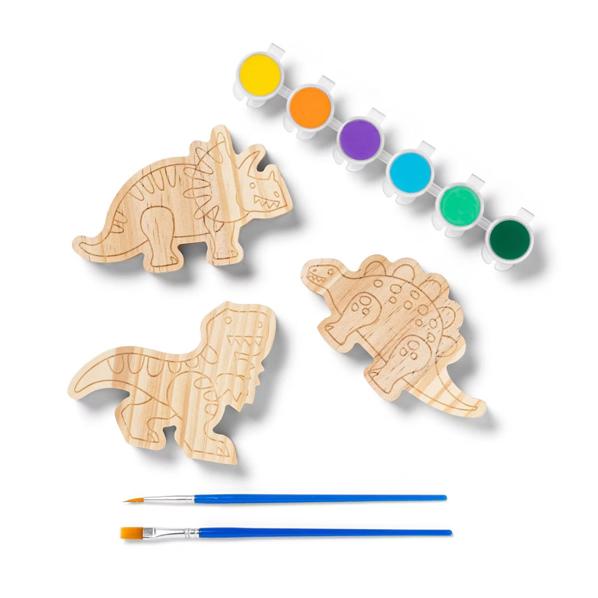 3pk Paint-Your-Own Wood Dinosaur Set - Mondo Llama™: Non-Toxic Craft Kit with Acrylic Paints & ... | Target