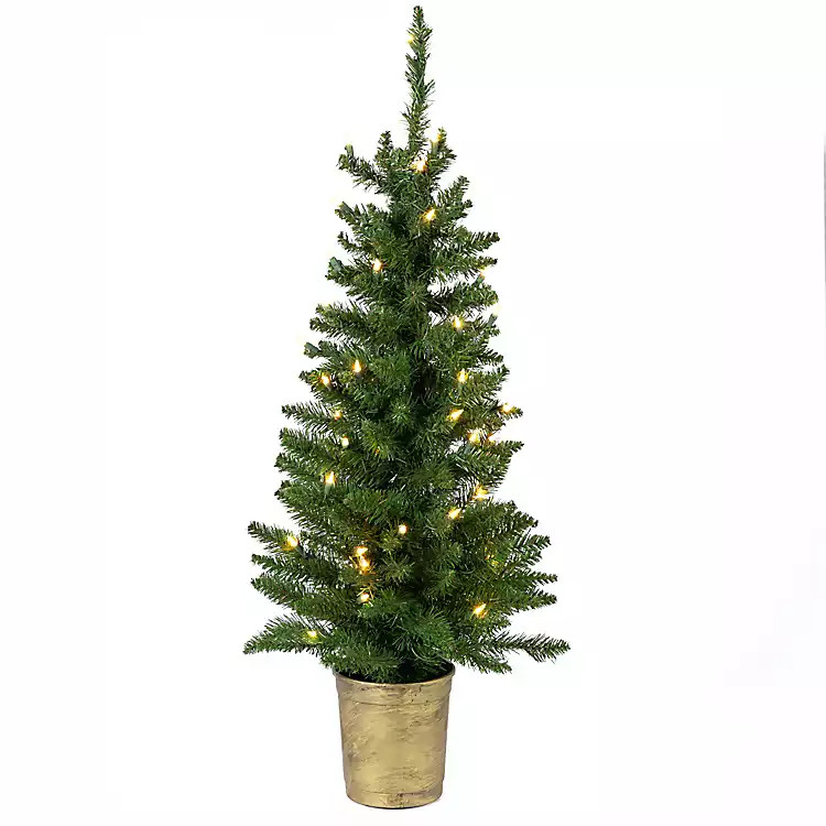 Lit Potted Colorado Spruce Christmas Tree, 44 in. | Kirklands