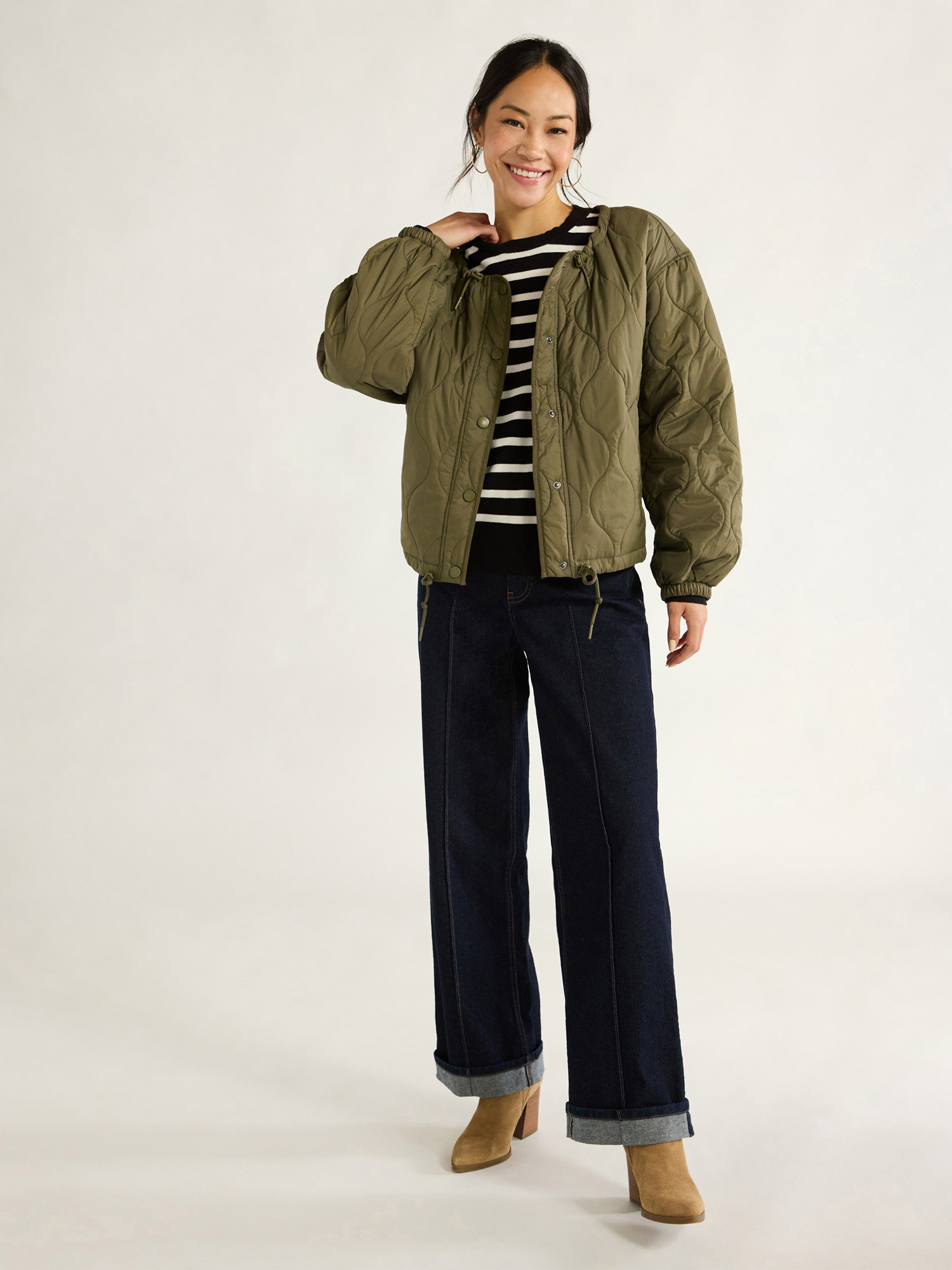 Free Assembly Women's Quilted Parachute Jacket, XS-XXL - Walmart.com | Walmart (US)