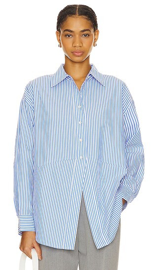 The Door's Always Open Ex Boyfriend Shirt in Provence Stripe | Revolve Clothing (Global)