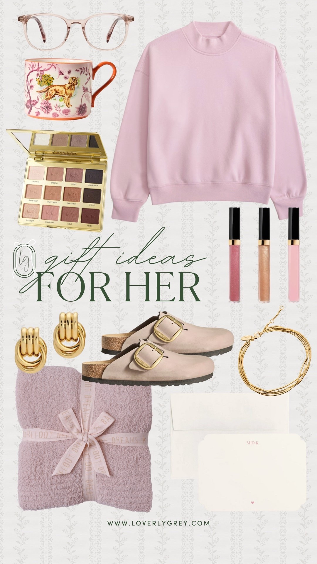 Gift ideas for her this holiday season! Abercrombie has the best sweatshirts, and I love this plain mockneck one from there! I’m always grabbing for my Birkenstock clogs lately - such a great gift! 

Loverly Grey, gift ideas for her, Birkenstock, Boston clogs, barefoot dreams, sweatshirt, gift ideas for mom, gift ideas for friend, beauty, jewelry, stationary 

#LTKHoliday #LTKGiftGuide