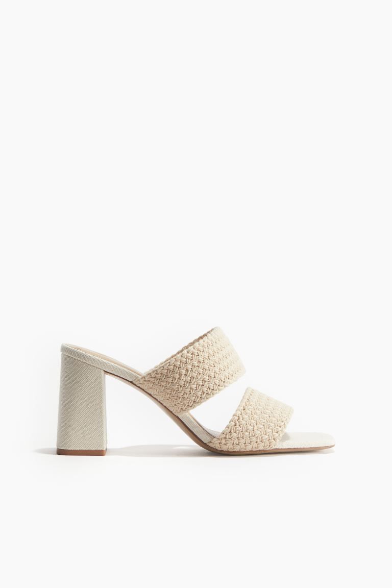 Braided Sandals with Heel - Light beige - Ladies | H&M US | H&M (US + CA)