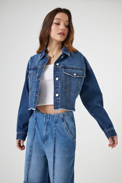 Cropped Denim Trucker Jacket | Forever 21