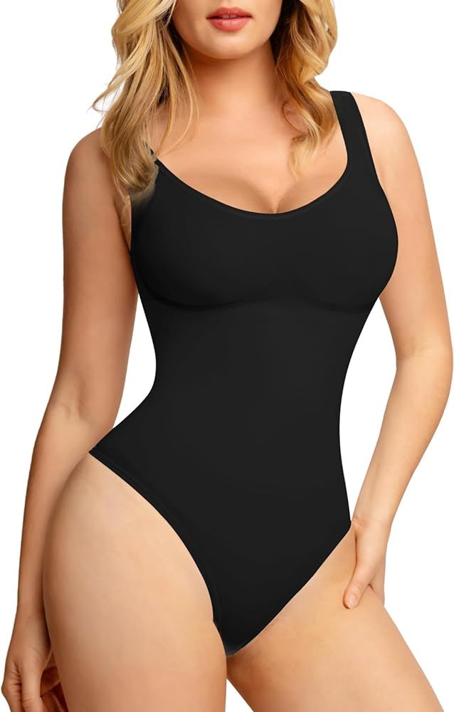 Amazon.com: Popilush Plus Size Sculpting Sleeveless Bodysuit for Women Full Bust Body Shapewear T... | Amazon (US)