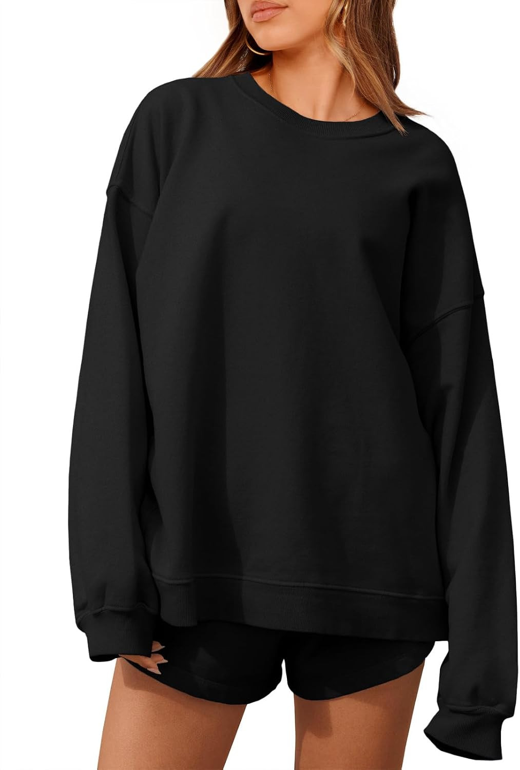 Tankaneo Womens Oversized 2 Piece Sets Sweatsuits Casual Sweat Shorts Sets | Amazon (US)