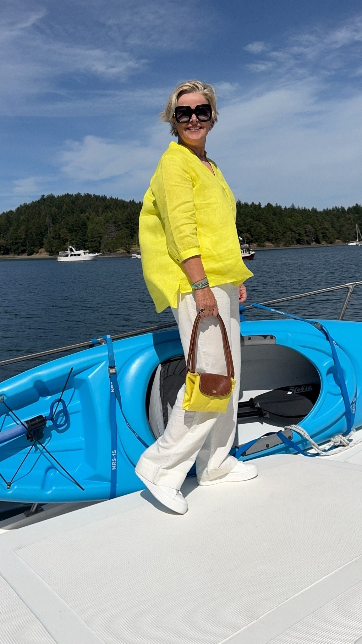Yellow and white.

#LTKsale #LTKover50style #LTKtravel