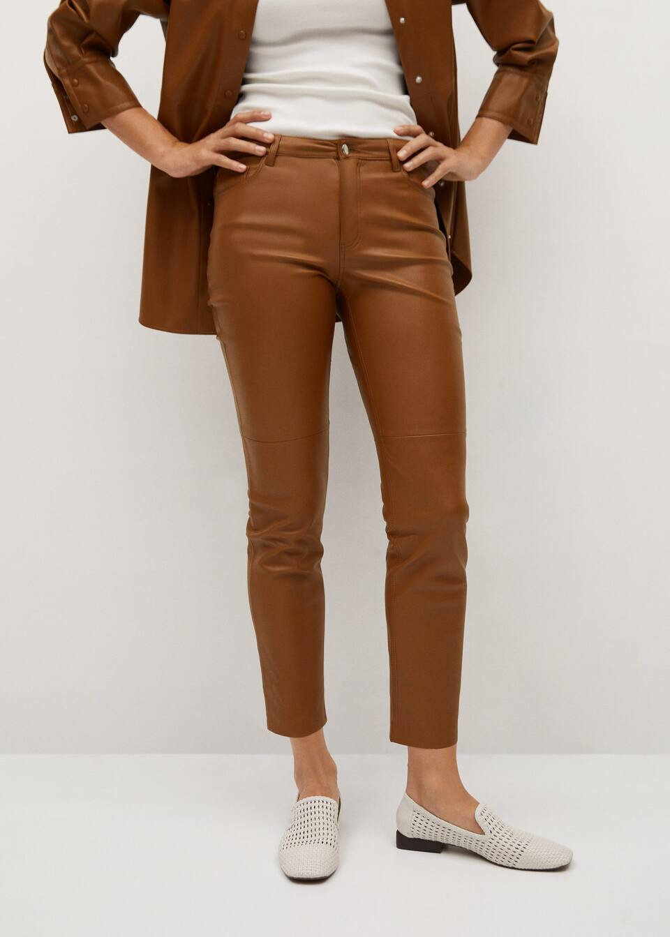 Seam-detail slim-fit pants | MANGO (US)