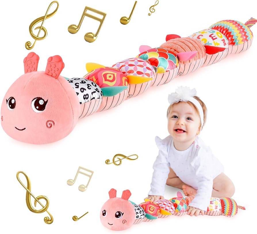 Montessori Infant Baby Musical Stuffed Animal Activity Soft Toys with Multi-Sensory Crinkle, Ratt... | Amazon (US)