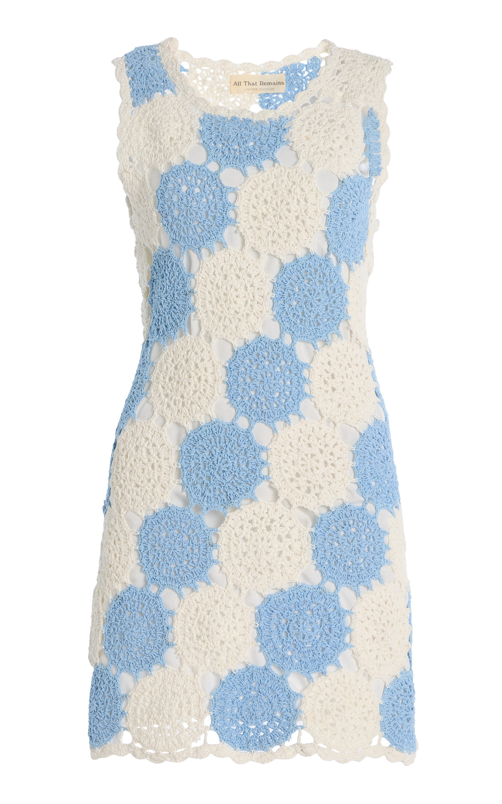 All That Remains - Lola Crocheted Cotton Mini Dress - Blue - AU 8 - Moda Operandi | Moda Operandi (Global)