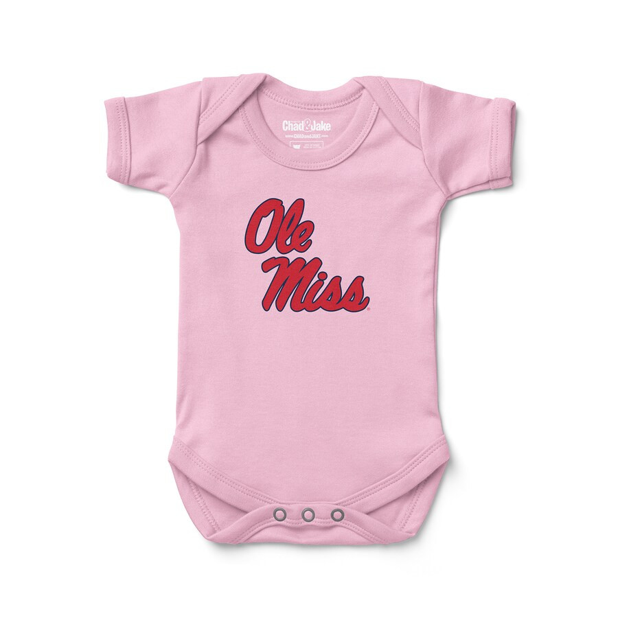 Ole Miss Rebels Chad & Jake Infant Primary Logo Bodysuit - Pink | Fanatics