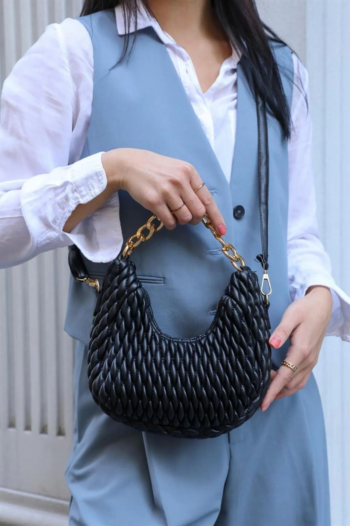 Madamra Umhängetasche - Schwarz - Strukturiert | Trendyol DE