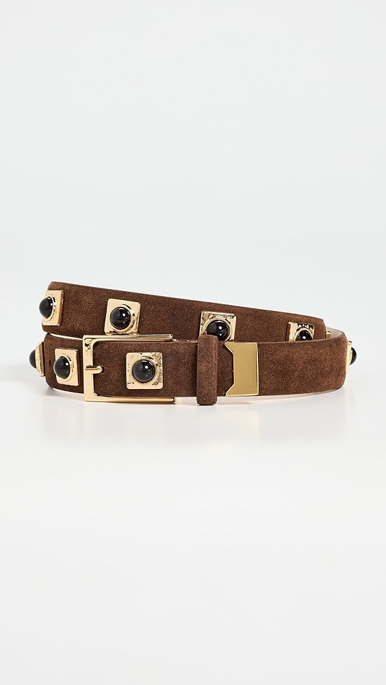 No. 2 Chocolate Suede Studded Belt | Shopbop