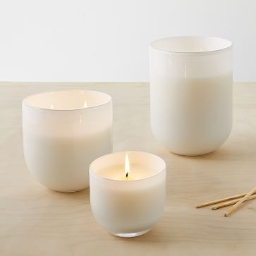 White Glass Candles - Marine Moss | West Elm (US)