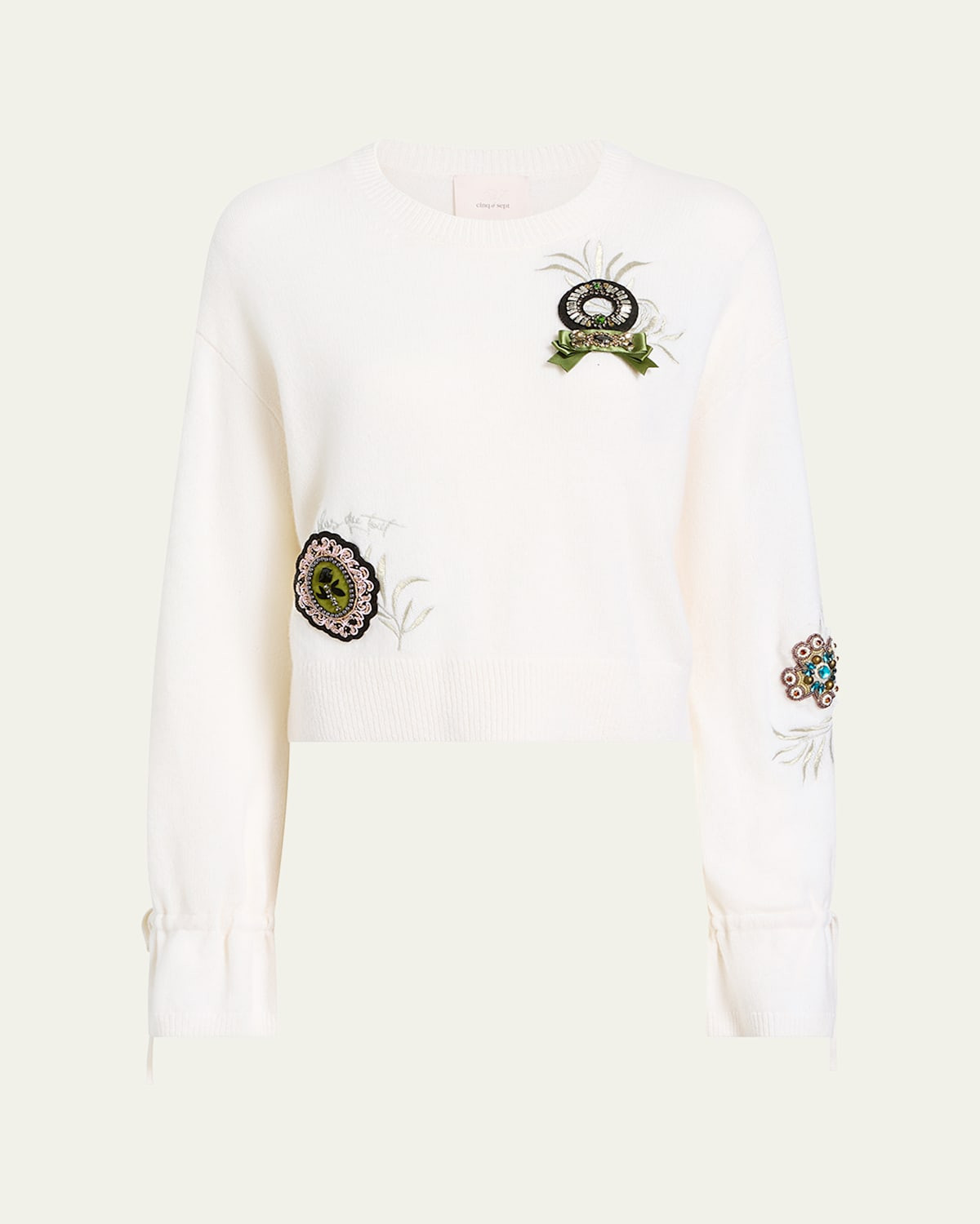 Heritage Rose Patch Embroidered Crewneck Sweater | Bergdorf Goodman