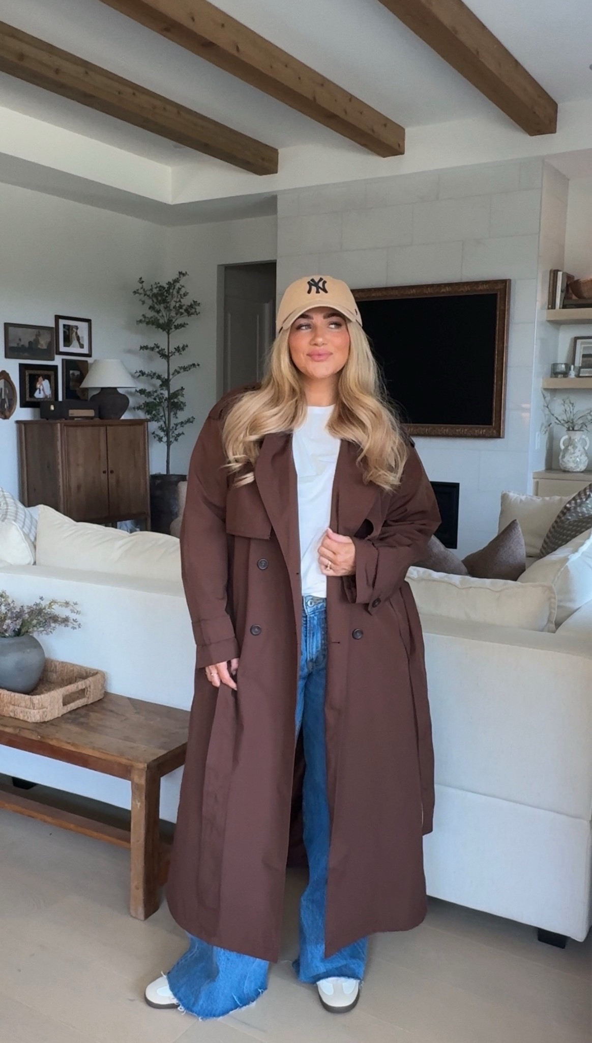 This trench is back in stock! So good year round🤎 

#LTKootd #LTKMidsize