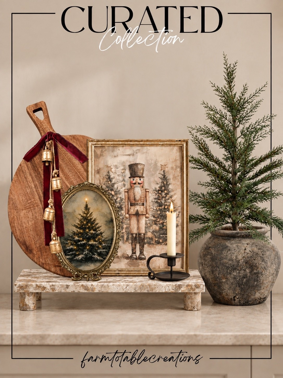 A Curated Christmas Collection 🎄 These timeless Christmas finds are so good! I love the mix of warm wood, vintage-inspired artwork, brass bells, cozy candlelight, and that beautiful little tree. Such an easy way to create a collected holiday moment in your home.

#ChristmasDecor #AmazonChristmasDecor #ChristmasHomeDecor #HolidayDecor #ChristmasVignette #ChristmasTreeDecor #ChristmasWallArt #ChristmasBells #HolidayHomeDecor #ChristmasCounterDecor

#LTKHome #LTKSaleAlert #LTKSeasonal
