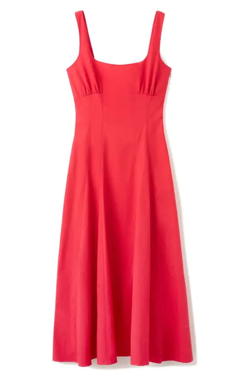 MANGO Featuring Hailey Bieber Polly Cotton Blend Dress in Red at Nordstrom, Size 4 | Nordstrom
