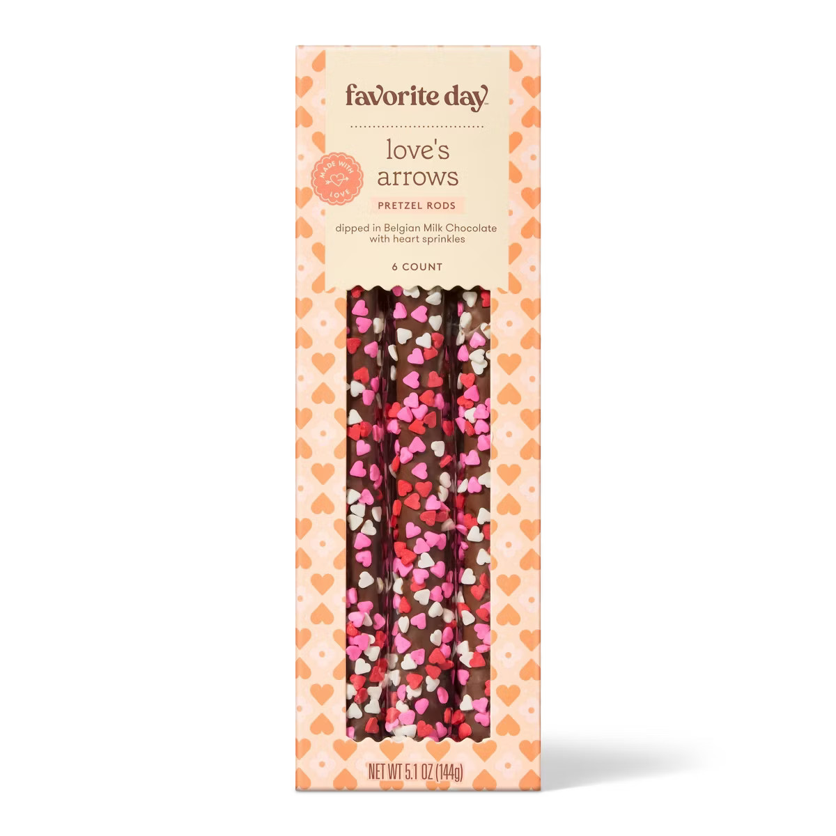 Valentine's Milk Chocolate and Sprinkles Dipped Pretzel Rods - 5.1oz - Favorite Day™ | Target