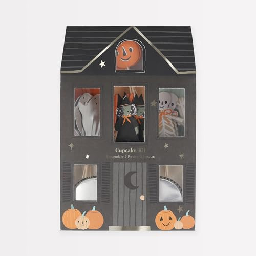 Meri Meri It's Halloween! Cupcake Kit (Pack of 24), Includes 24 Halloween Cupcake Toppers & 24 Shiny Silver Halloween Cupcake Liners, Haunted Mansion Design, Great for Halloween Baking | Amazon (US)