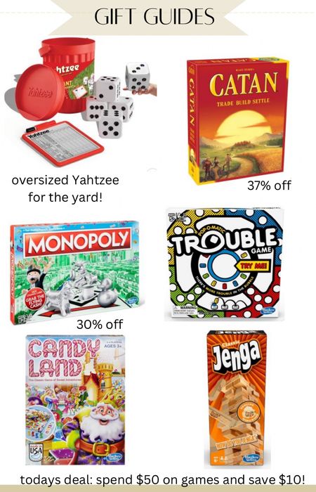 Love the idea of gifting games, these are always so fun for the family, and some of them are on sale right now. Monopoly, Candyland, Jenga, board games, Yahtzee

#LTKSeasonal #LTKfamily #LTKGiftGuide