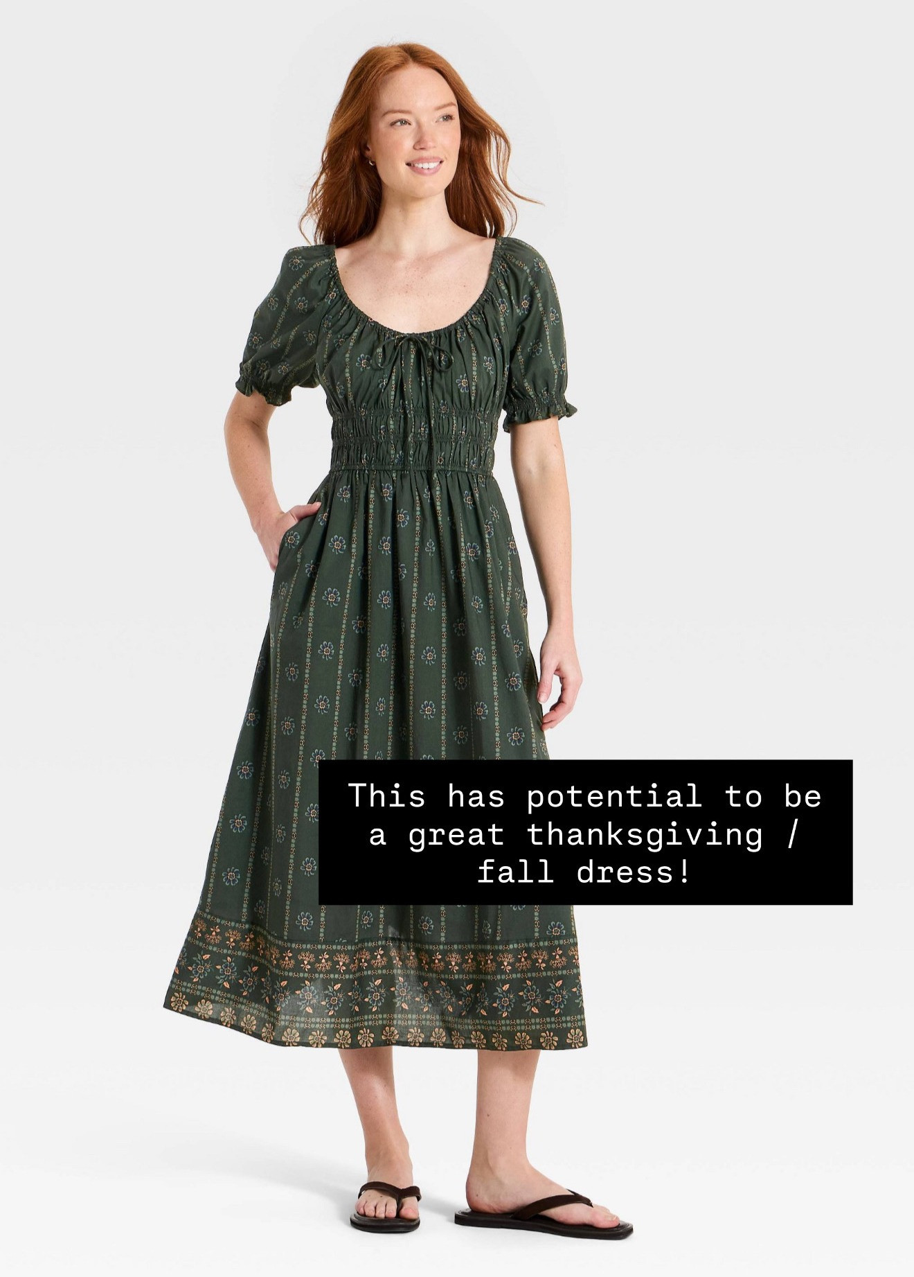 I love the pattern of this dress, and it's a great color for fall! You can wear for this a ton - church, lunch with a friend, Thanksgiving, etc!

Loverly Grey, Target, new arrivals, midi dress, fall dress, thanksgiving outfit inspo, fall outfit inspo 

 #LTKSeasonal