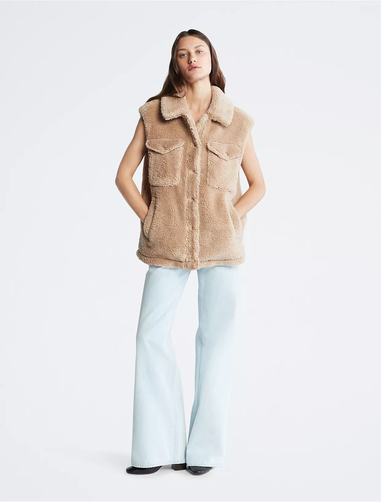 Sherpa Button-Down Vest | Calvin Klein | Calvin Klein (US)