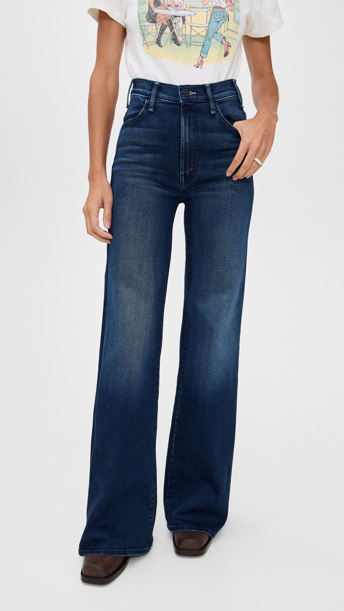 MOTHER The Hustler Roller Sneak Jeans Homecoming High 28 | Shopbop