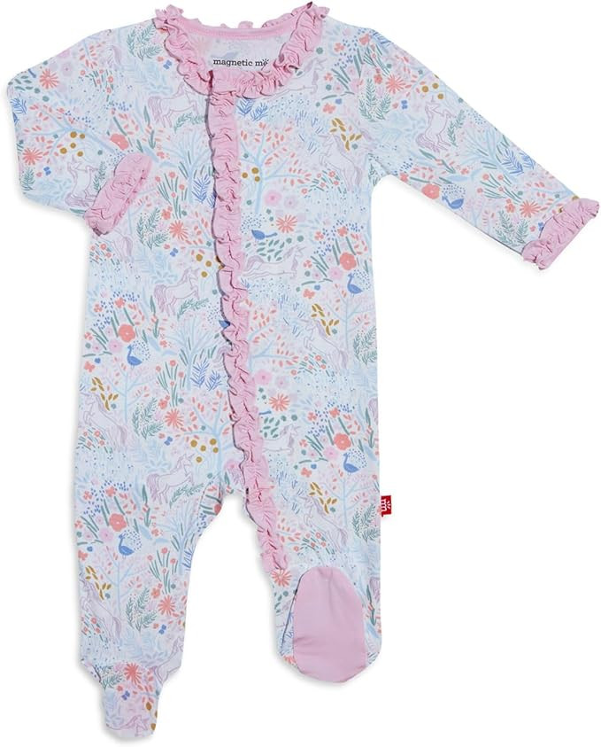 Magnetic Me Girls Modal Magnetic Baby Footie Pajamas | Silky Soft Modal Fabric | Baby Sleepers Av... | Amazon (US)