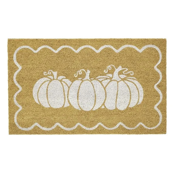 My Texas House Natural/White Pumpkin Scallop Outdoor Coir Doormat, 18" x 30" - Walmart.com | Walmart (US)
