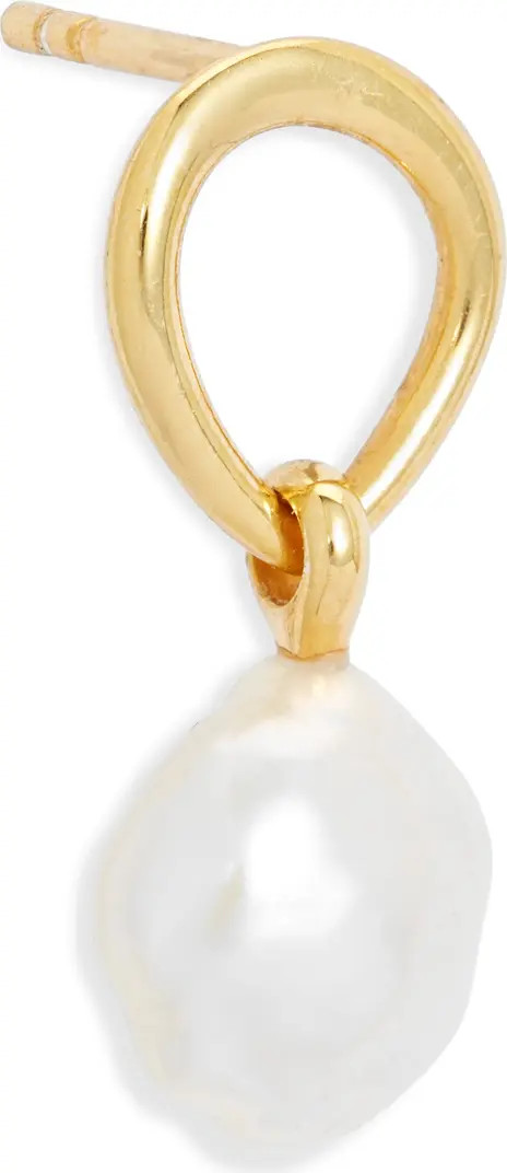 Nura Freshwater Pearl Drop Frontal Hoop Earrings | Nordstrom