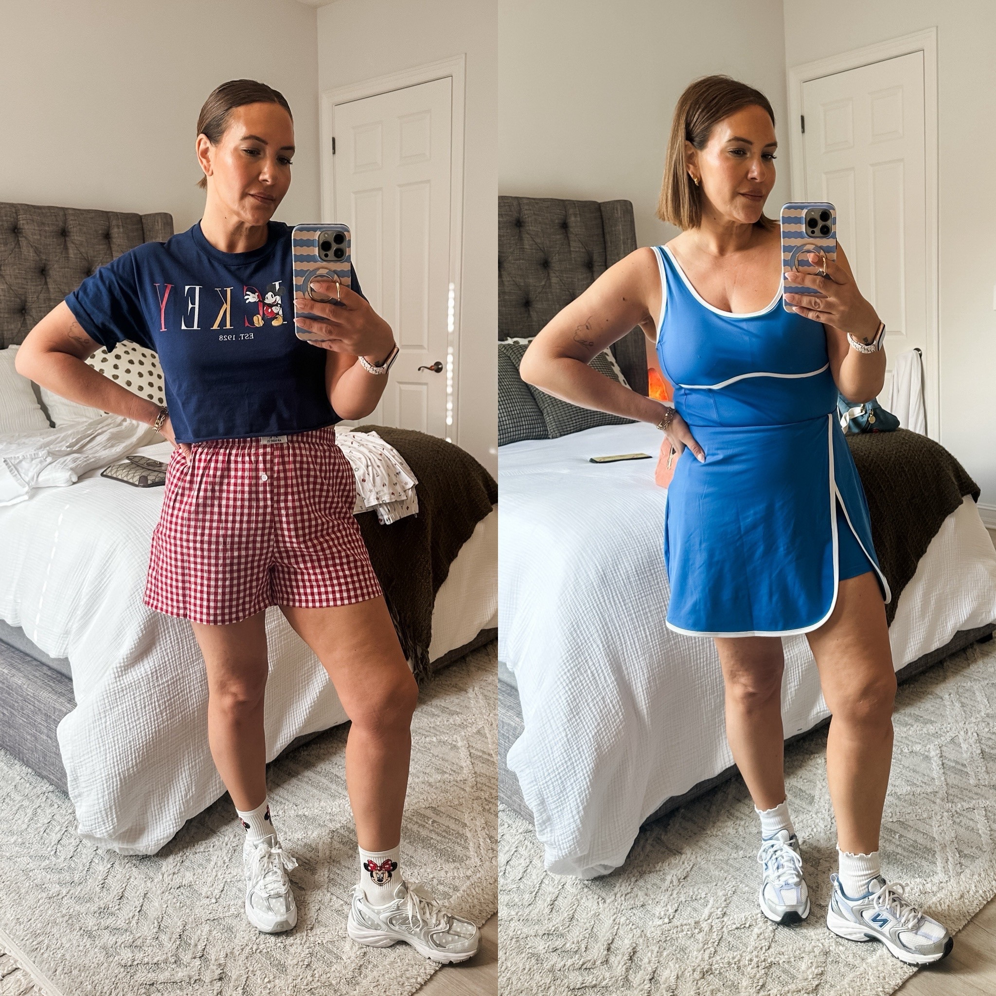 Medium in the shorts and dress, small in the tee (I cut it to crop it!)

#LTKootd #LTKmomlife #LTKTravel