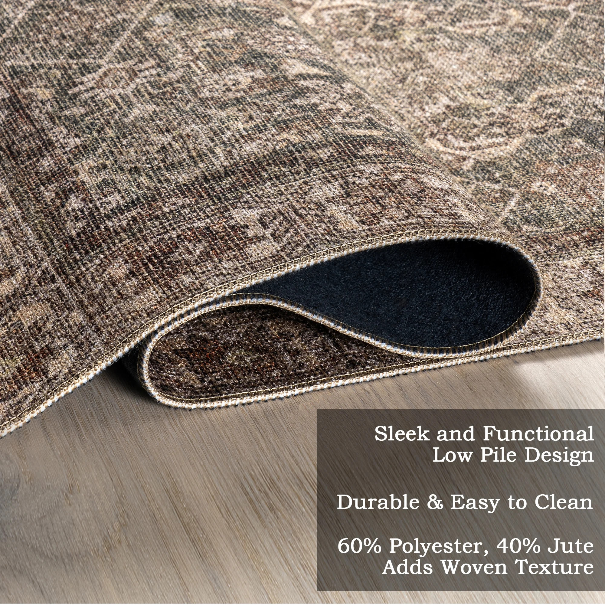 Nuloom Hillstone Collection Traditional Vintage Medallion Area Rug, 5' x 8', Calianna Brown | Walmart (US)