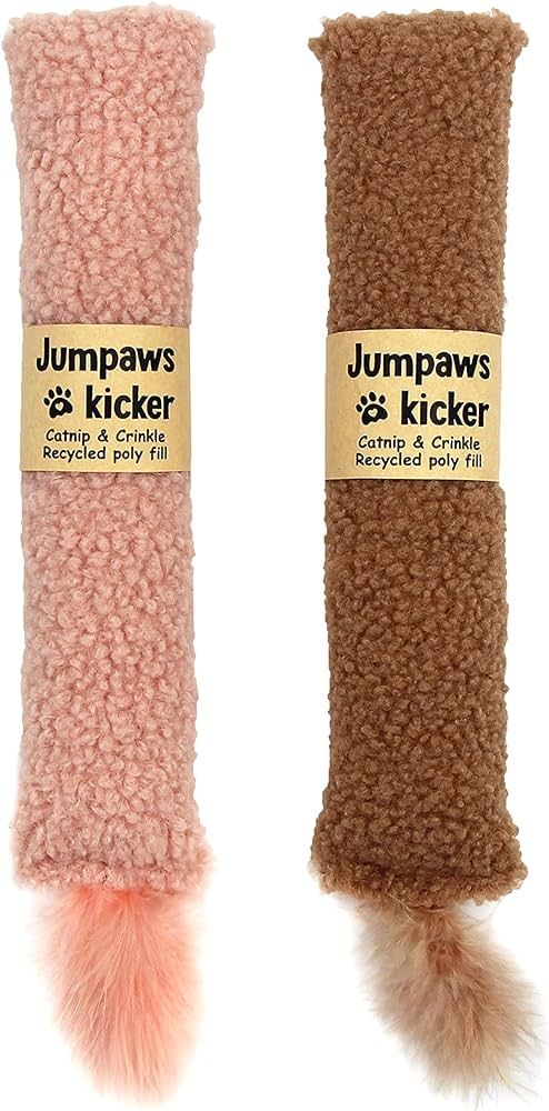 2 Pack Natural Interactive Catnip & Silvervine Cat Kicker with Tail, Bite Resistant Chew Toy, Cri... | Amazon (US)