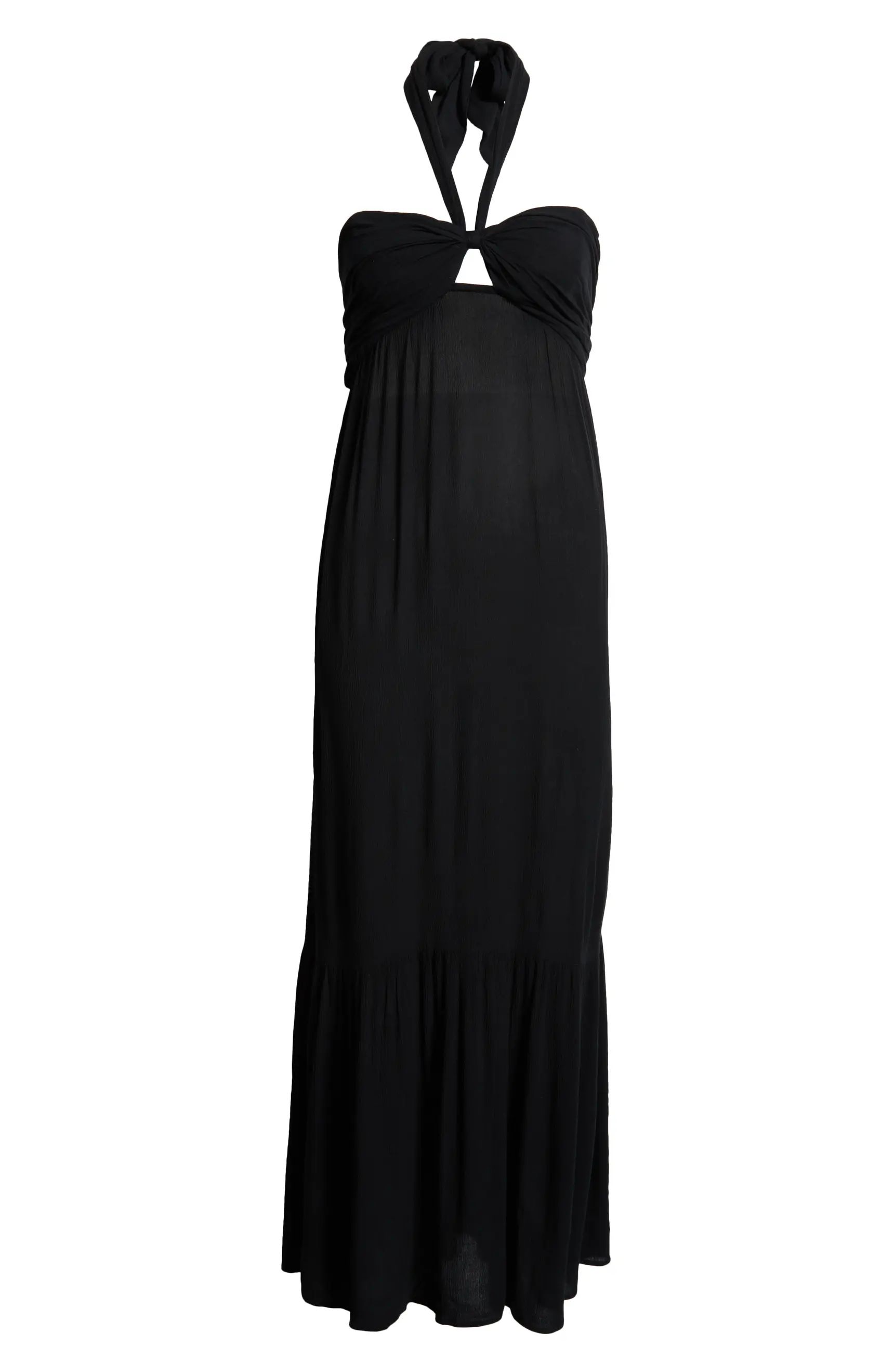 Tiered Halter Maxi Cover-Up Dress | Nordstrom