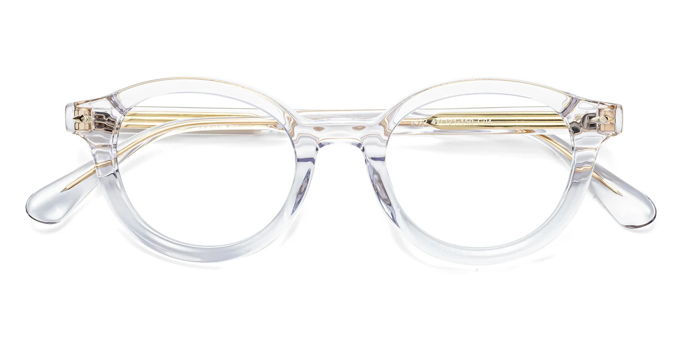 Clear Narrow Acetate Round Full-Rim Eyeglasses | Yesglasses
