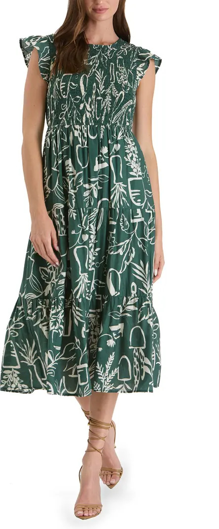 AUGUST SKY Smocked Midi Dress | Nordstromrack | Nordstrom Rack